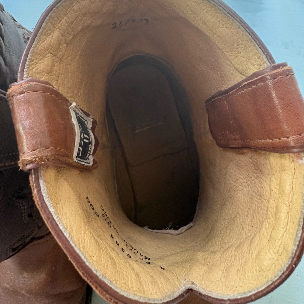 Frye Brown Leather Embossed Western Cowboy Boots - Picture 6 of 6